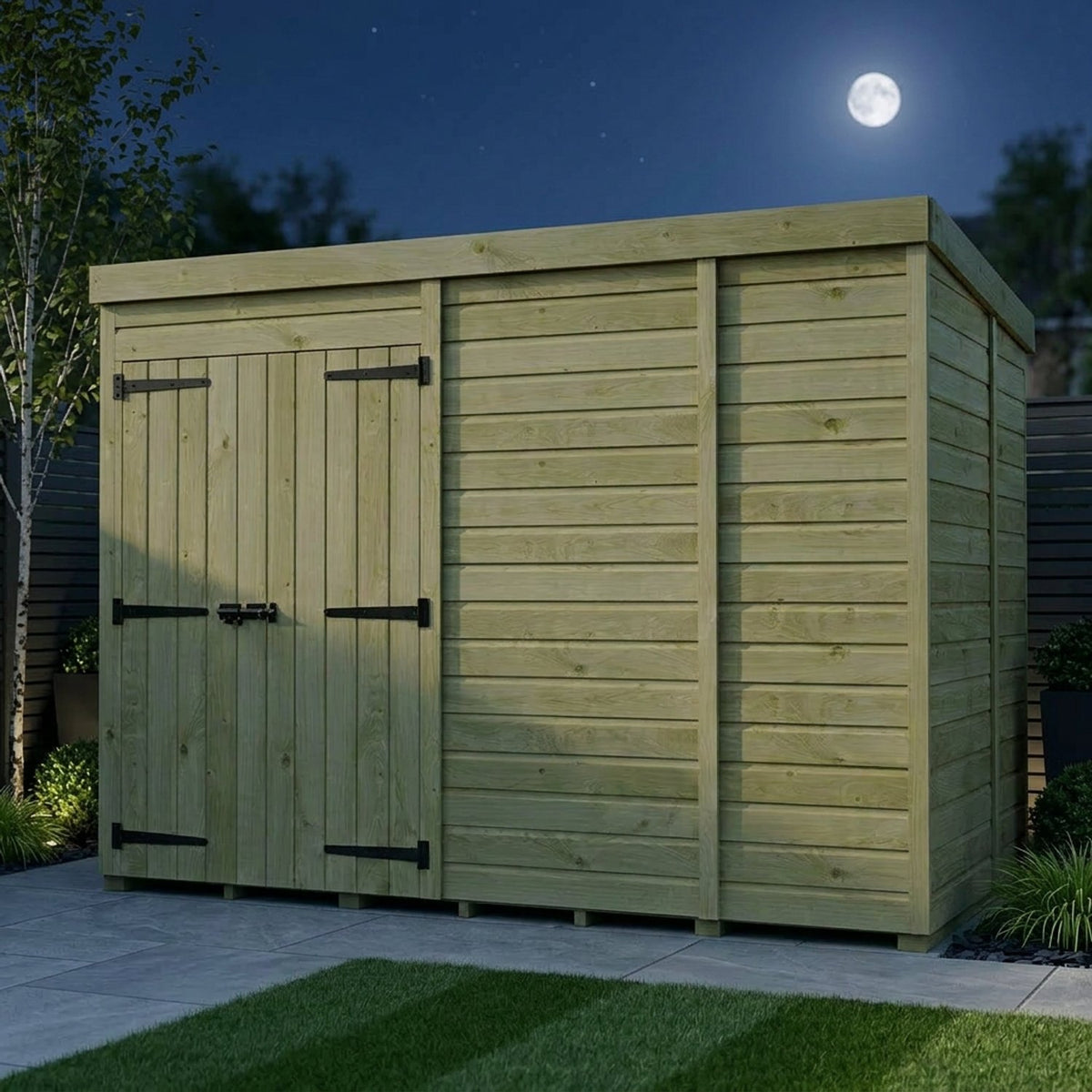 DIY Sheds – Pent Shed – Double Door – view 215