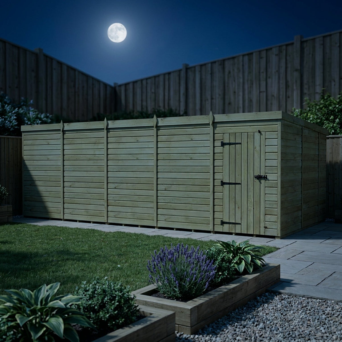 DIY Sheds – Pent Shed – Single Door – view 141