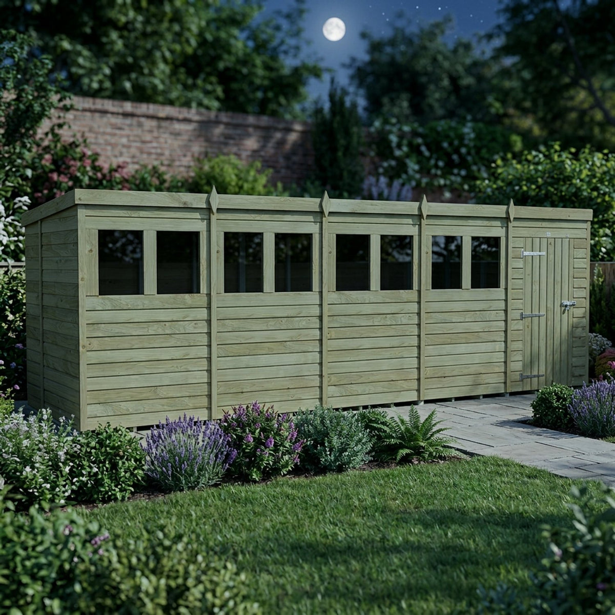 DIY Sheds – Pent Shed – Single Door – view 148