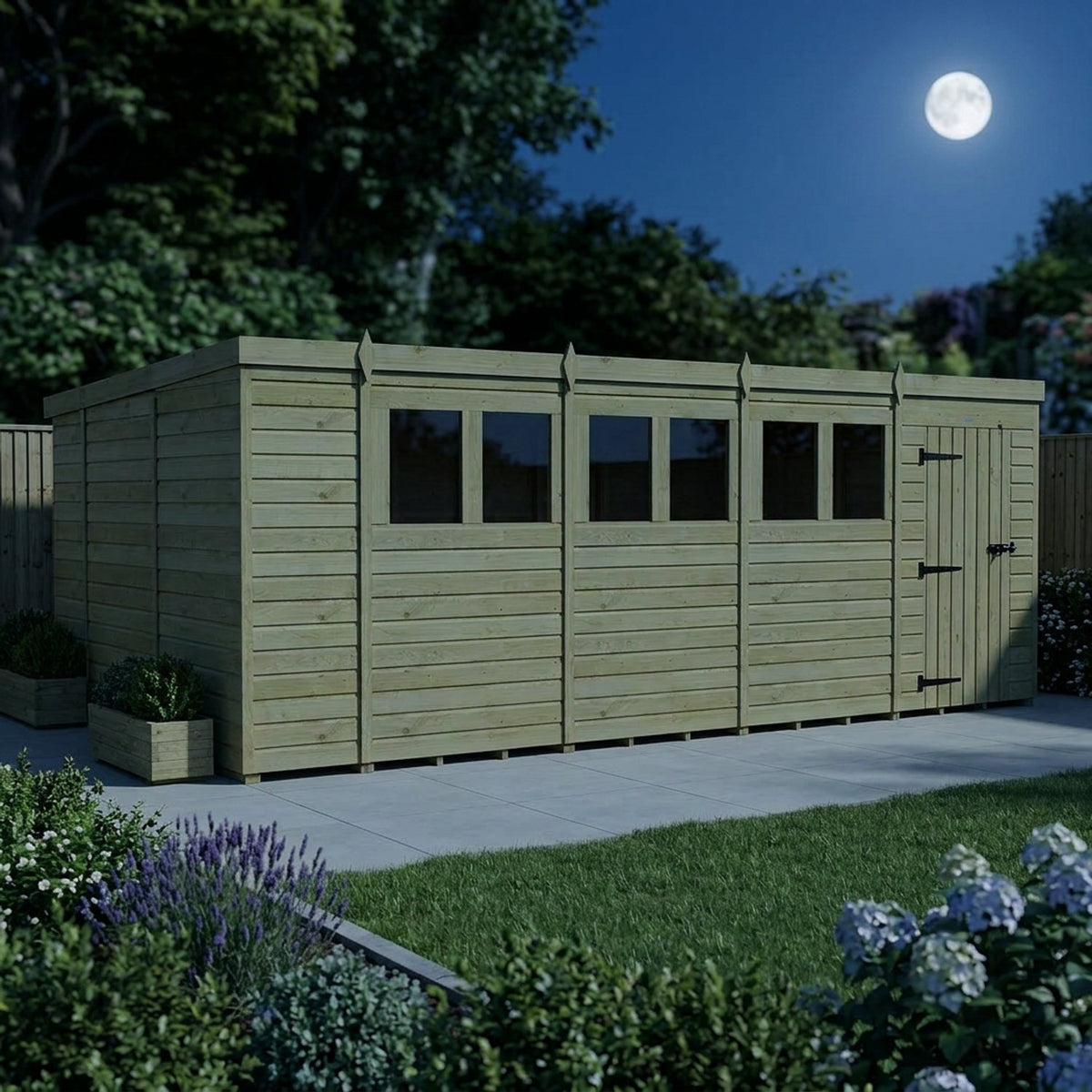 DIY Sheds – Pent Shed – Single Door – view 114