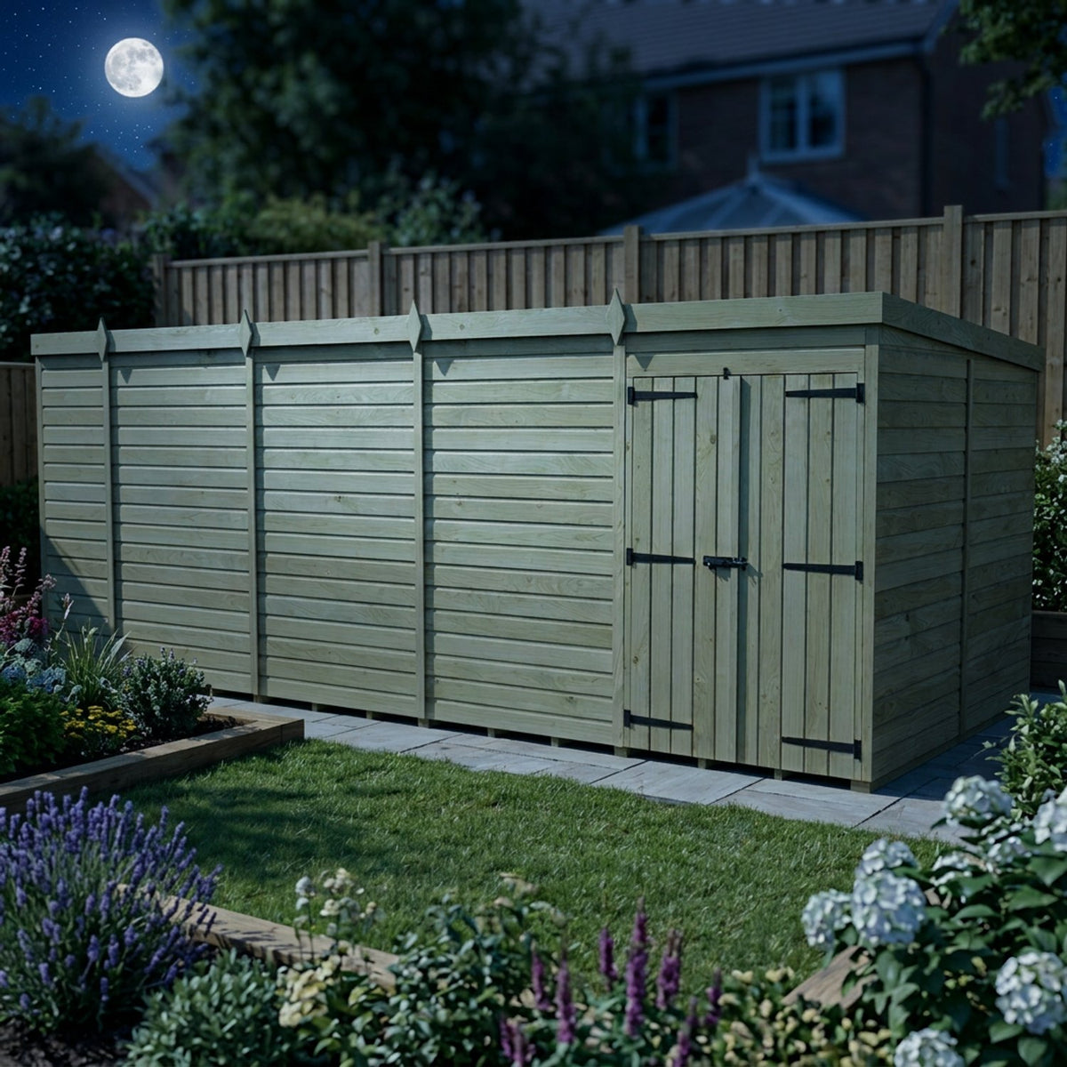 DIY Sheds – Pent Shed – Double Door – view 121