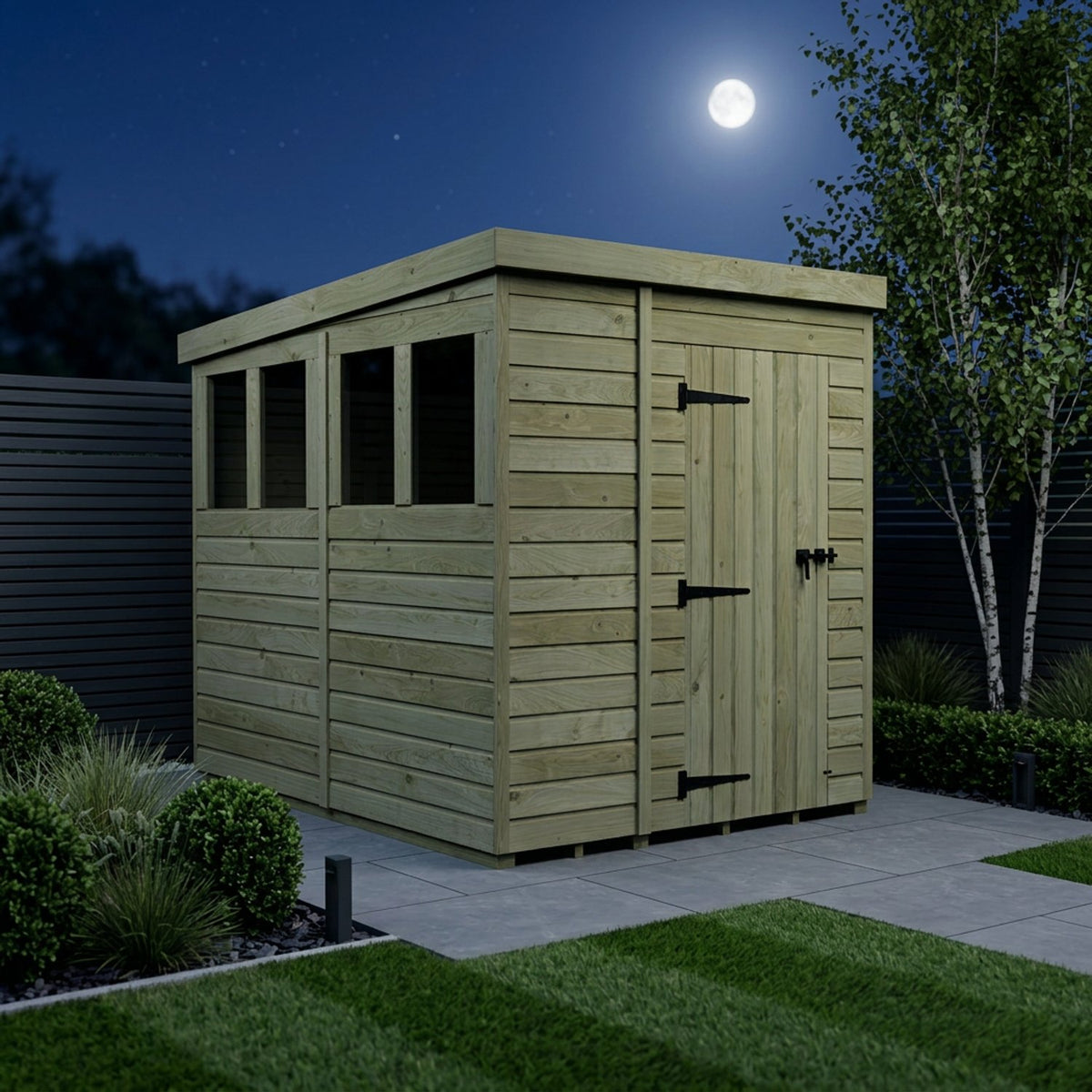 DIY Sheds – Pent Shed – Single Door – view 180
