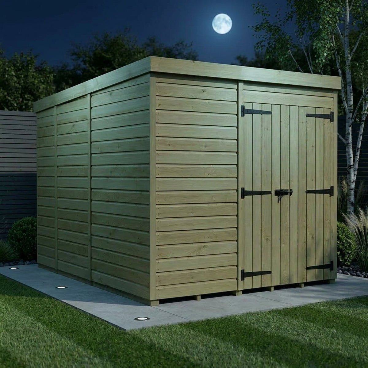 DIY Sheds – Pent Shed – Double Door – view 195