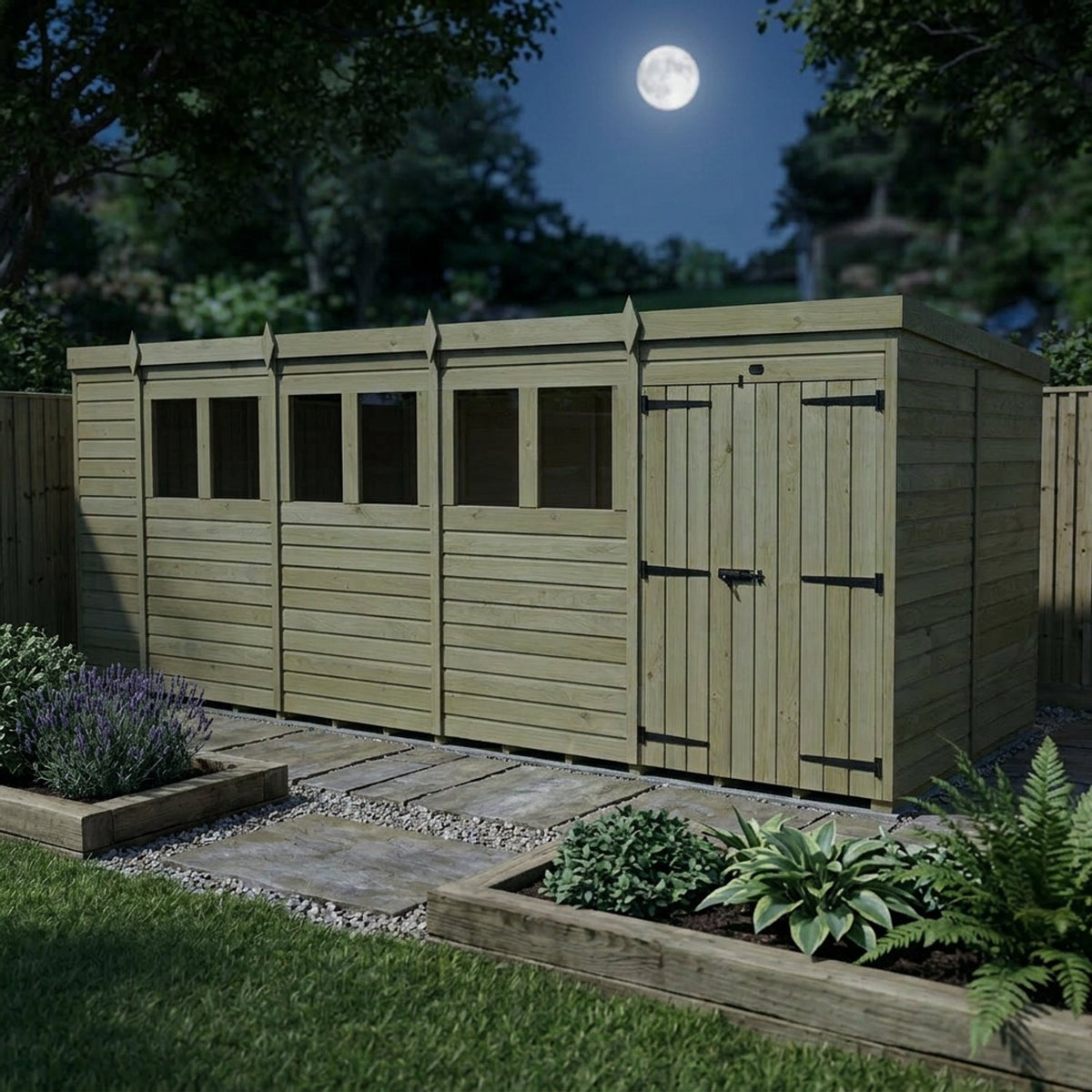 DIY Sheds – Pent Shed – Double Door – view 122