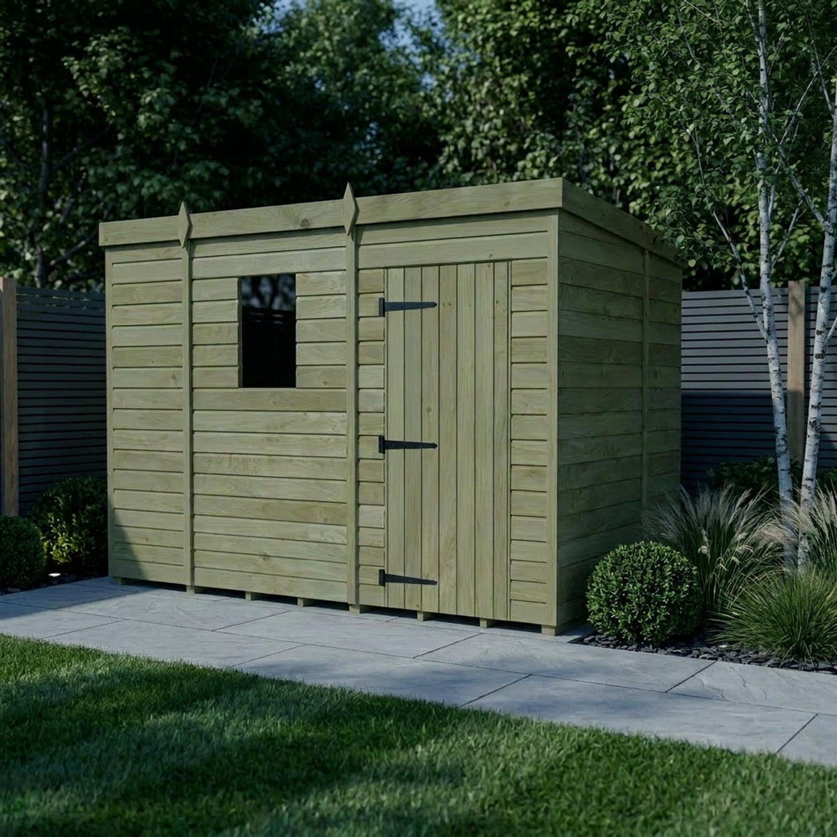 DIY Sheds – Pent Shed – Single Door – view 232