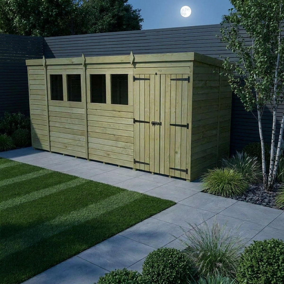 DIY Sheds – Pent Shed – Double Door – view 76