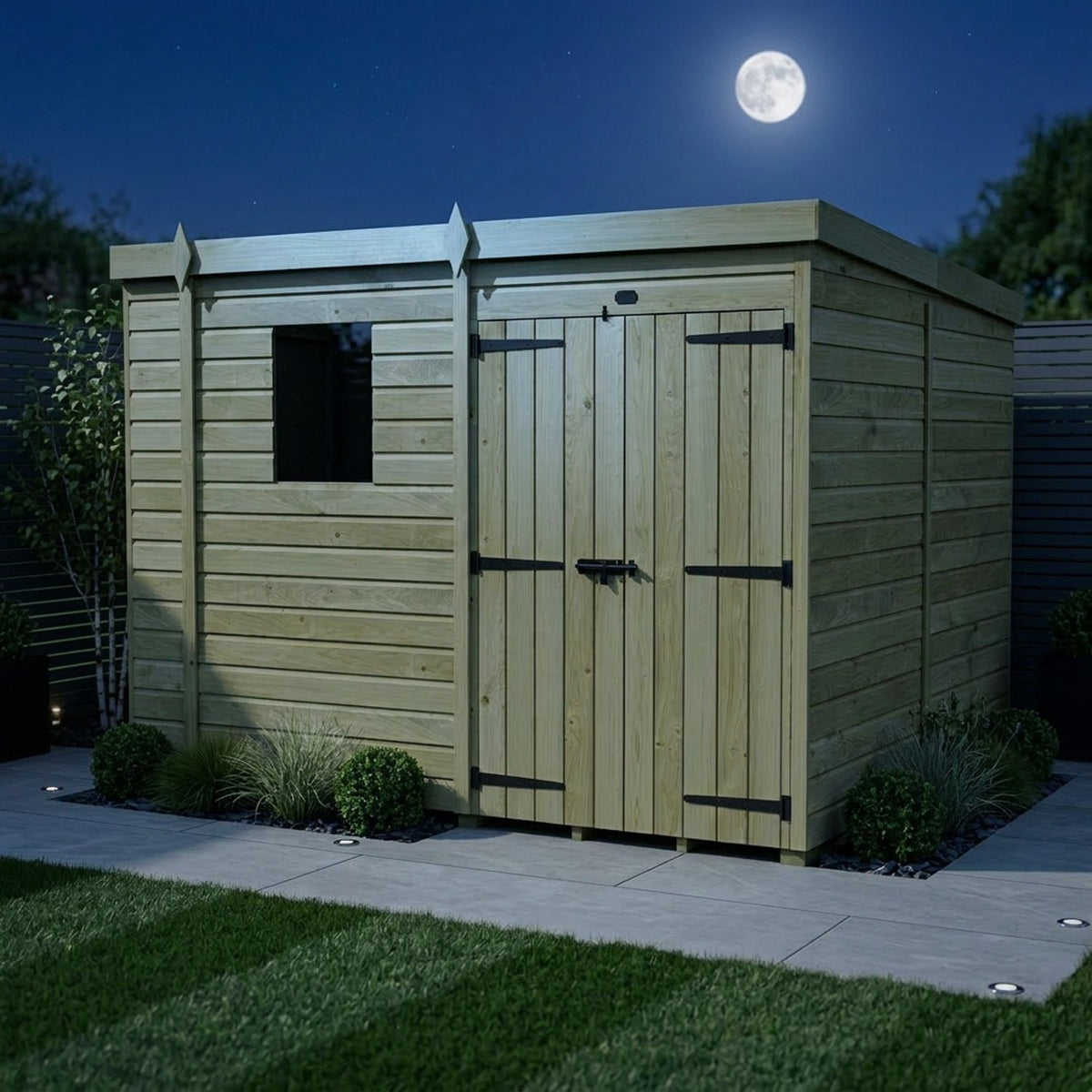 DIY Sheds – Pent Shed – Double Door – view 220
