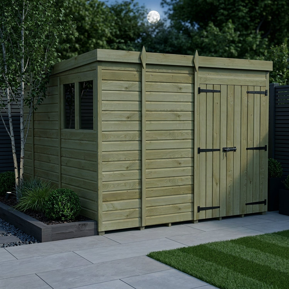 DIY Sheds – Pent Shed – Double Door – view 212