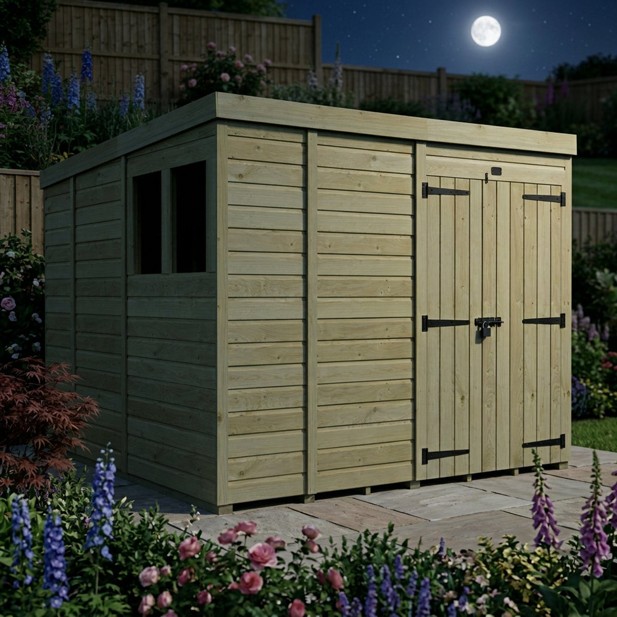 DIY Sheds – Pent Shed – Double Door – view 224