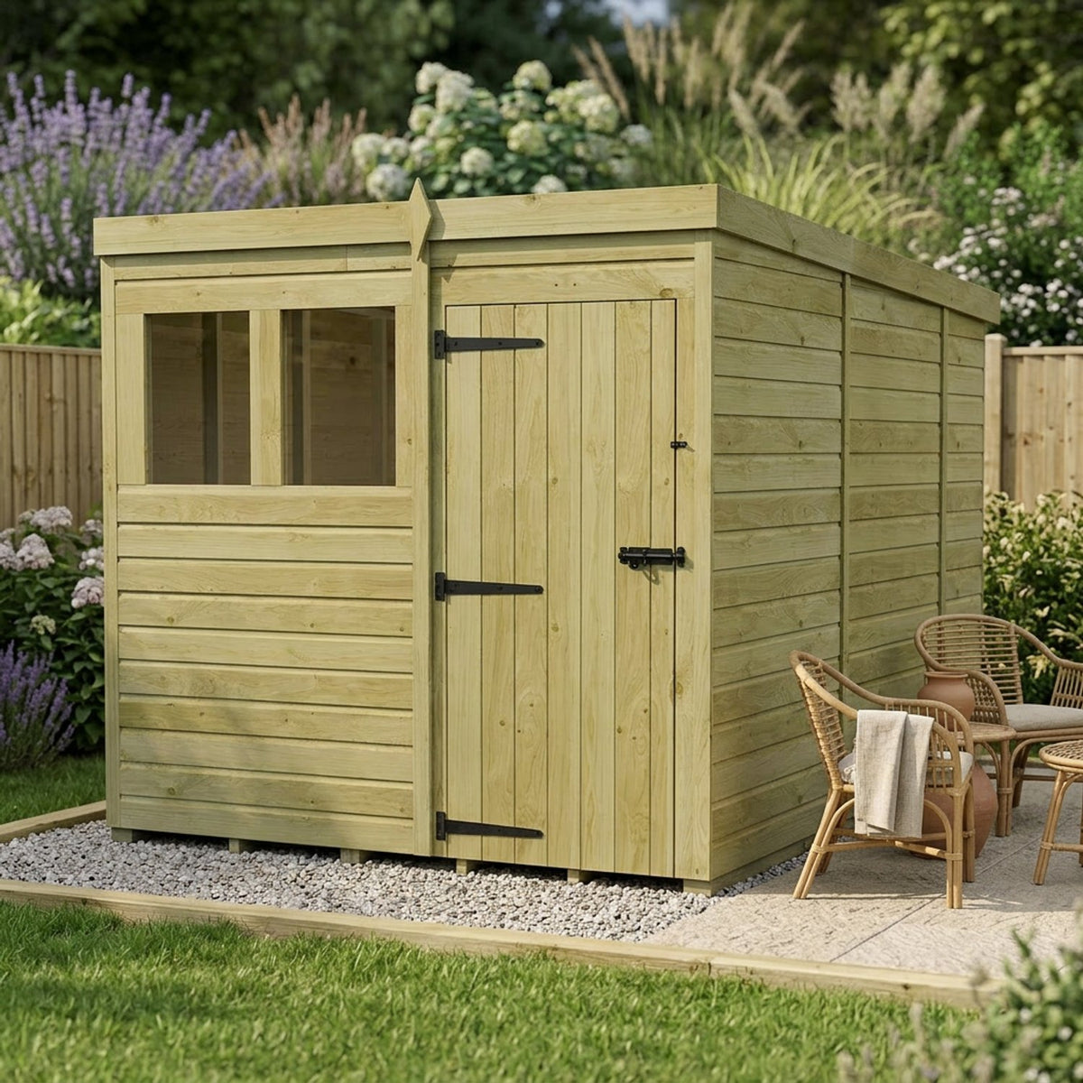 DIY Sheds – Pent Shed – Single Door – view 198