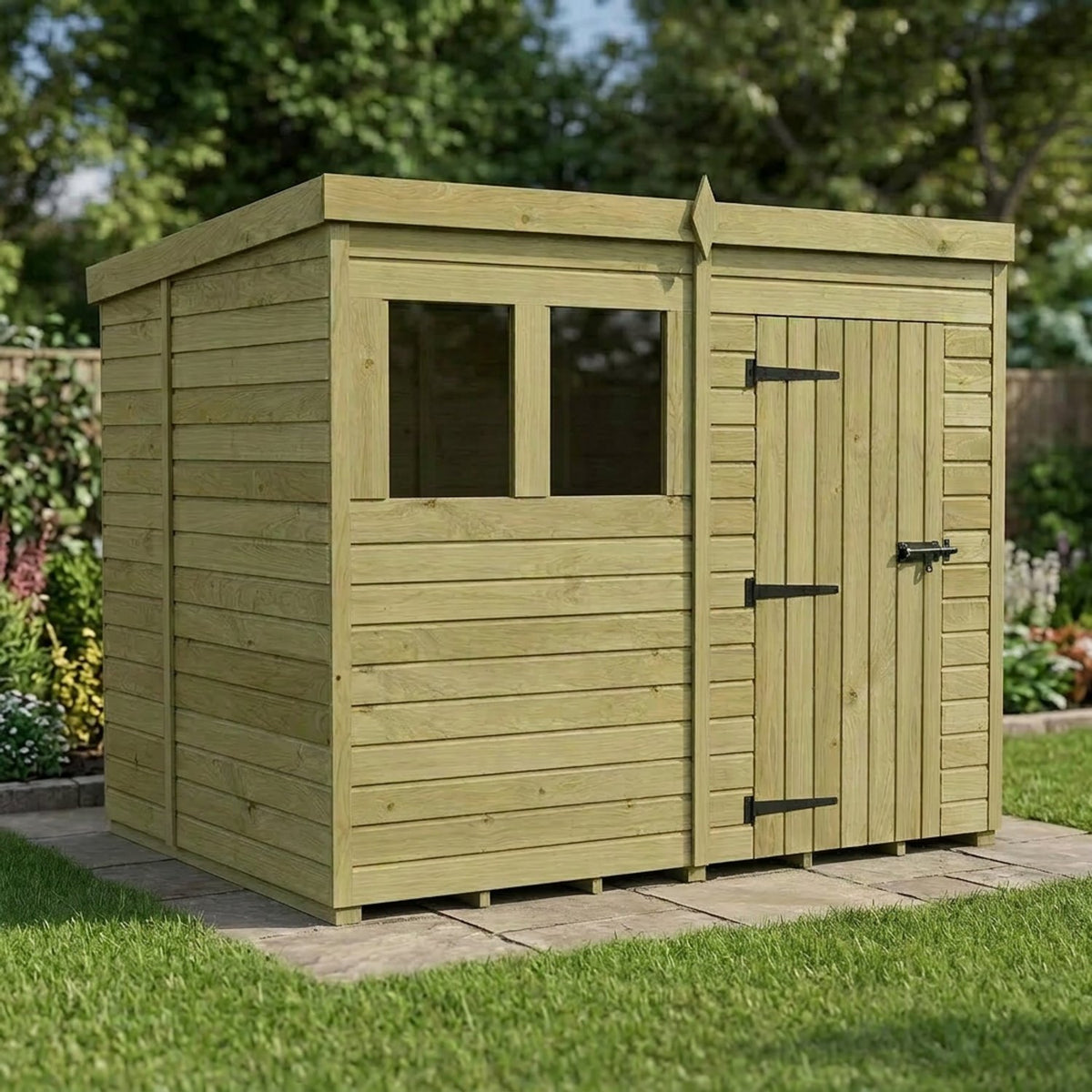 DIY Sheds – Pent Shed – Single Door – view 218