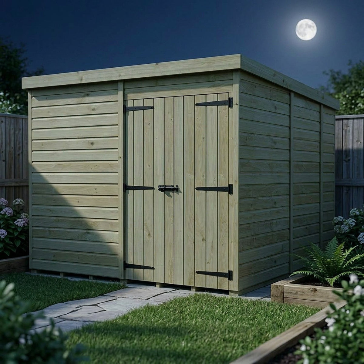 DIY Sheds – Pent Shed – Double Door – view 209