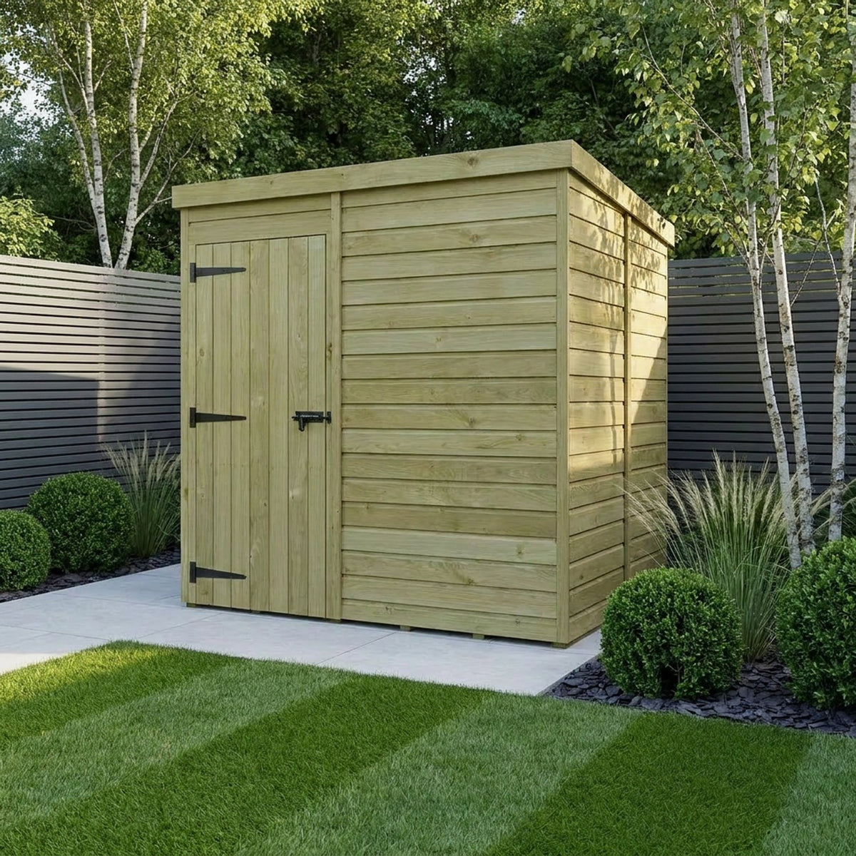 DIY Sheds – Pent Shed – Single Door – view 201