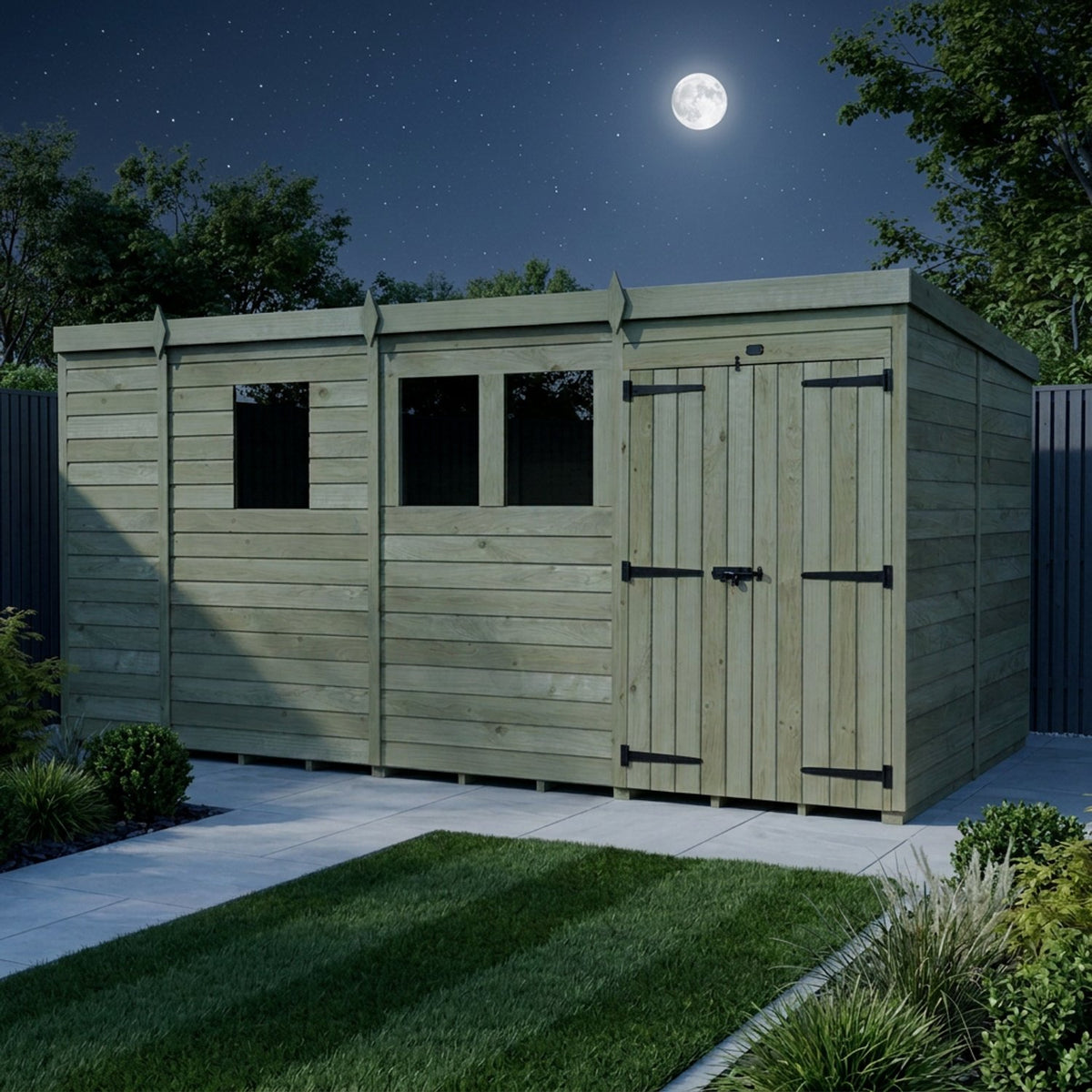 DIY Sheds – Pent Shed – Double Door – view 52
