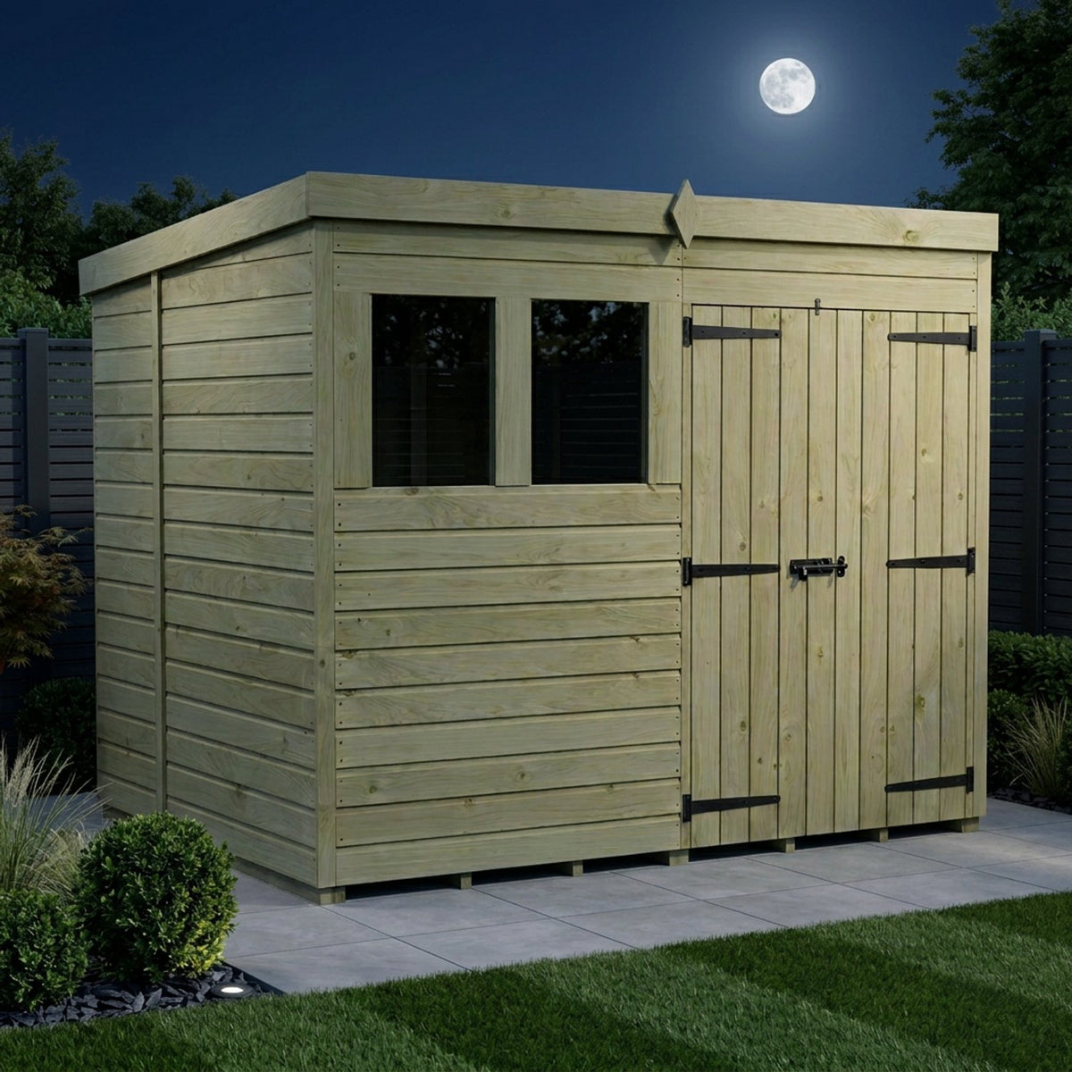 DIY Sheds – Pent Shed – Double Door – view 190