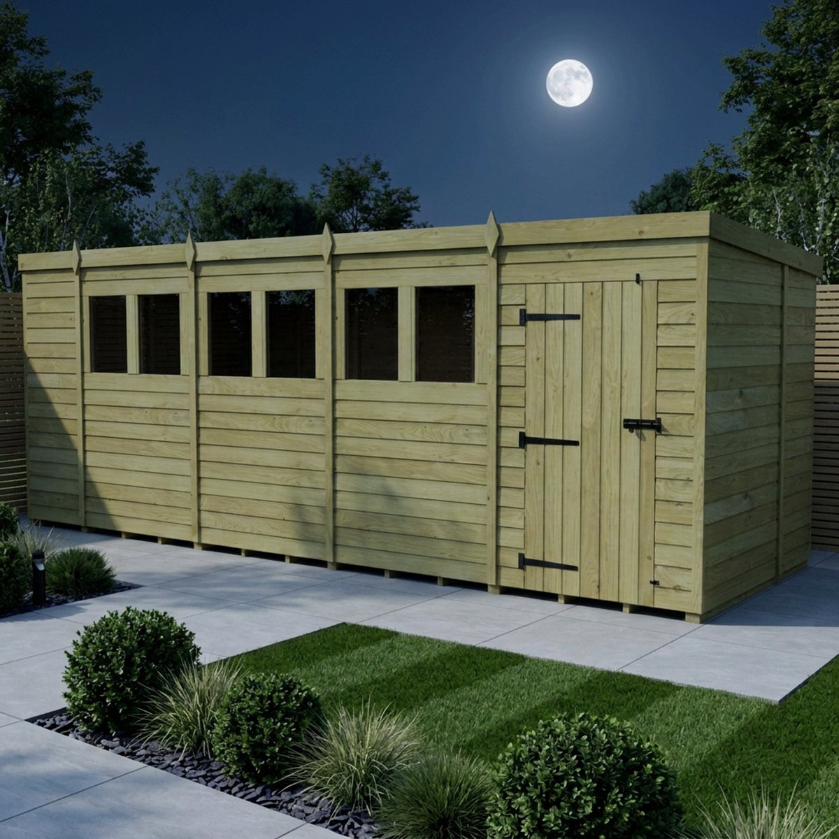 DIY Sheds – Pent Shed – Single Door – view 134