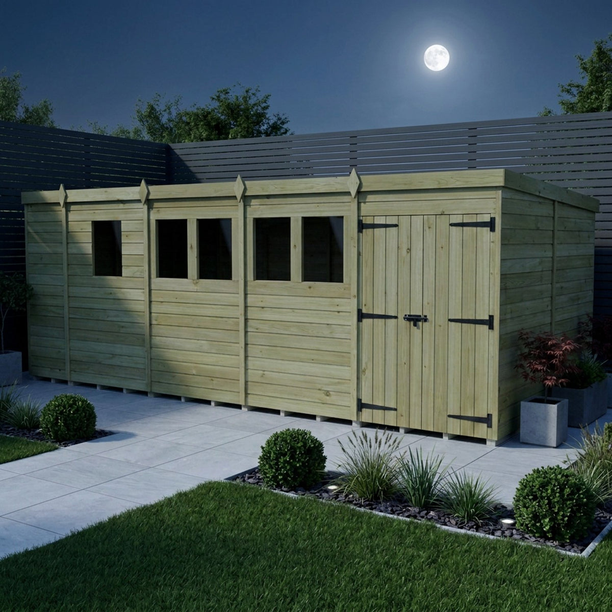 DIY Sheds – Pent Shed – Double Door – view 110