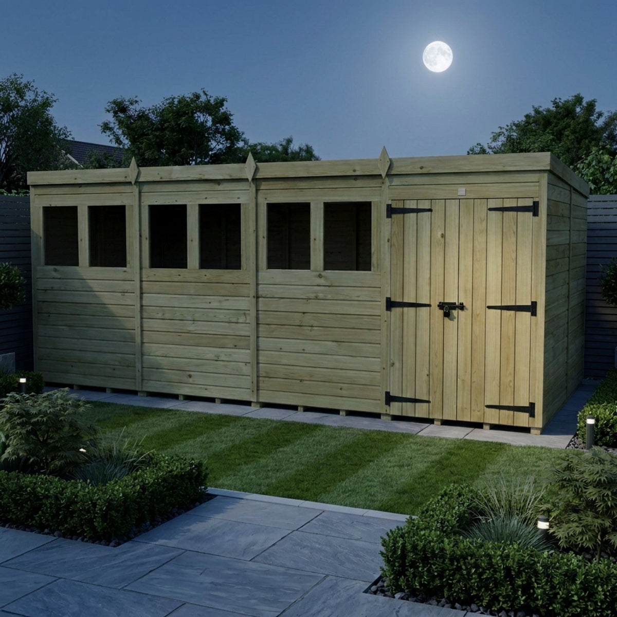 DIY Sheds – Pent Shed – Double Door – view 96