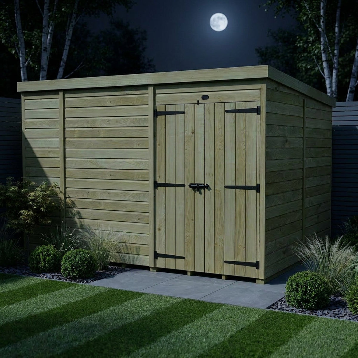 DIY Sheds – Pent Shed – Double Door – view 219