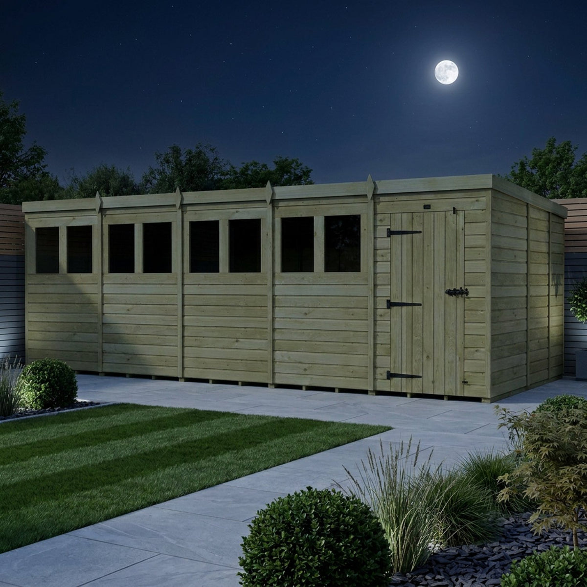 DIY Sheds – Pent Shed – Single Door – view 154