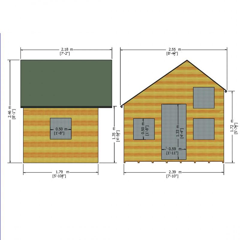 Shire Loft 8x6 two-storey wooden playhouse – view 6
