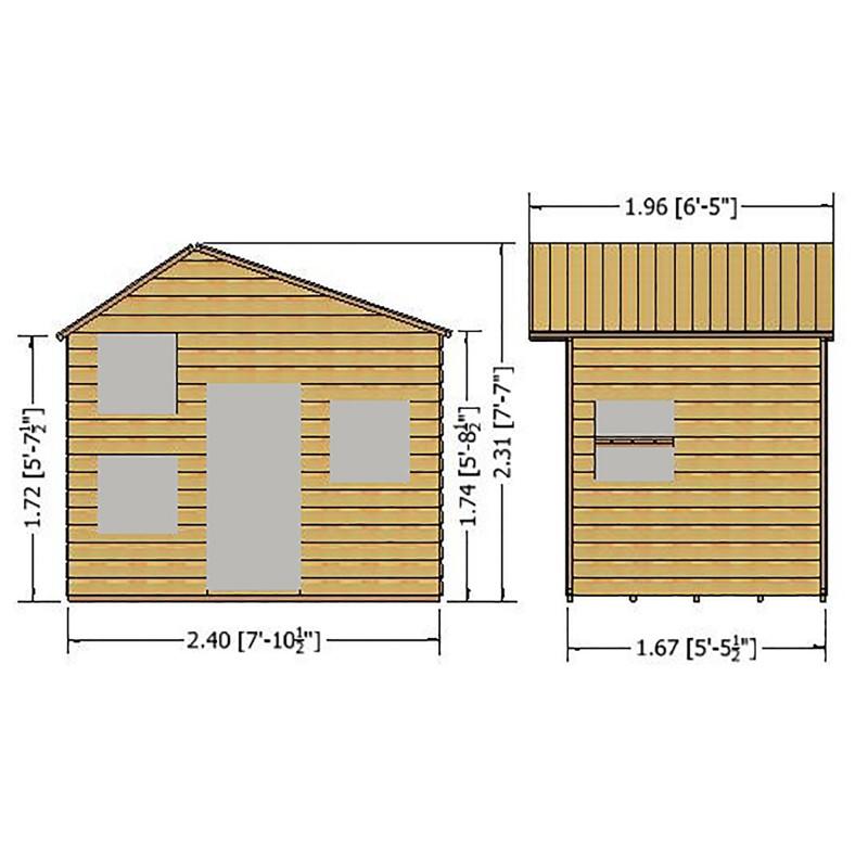 Shire Loft 8x6 two-storey wooden playhouse – view 5