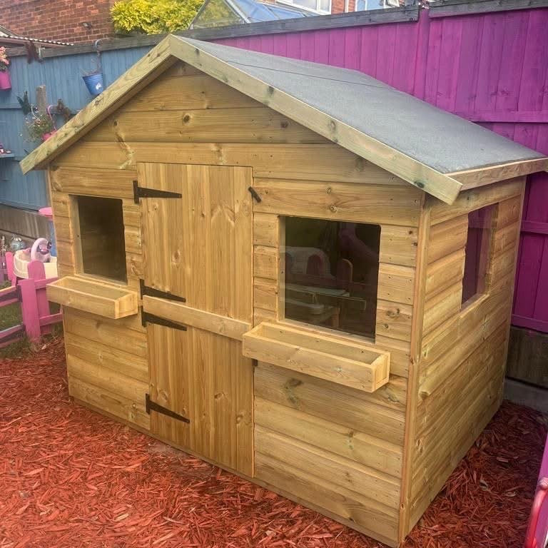 LOJ timber playhouse with window boxes
