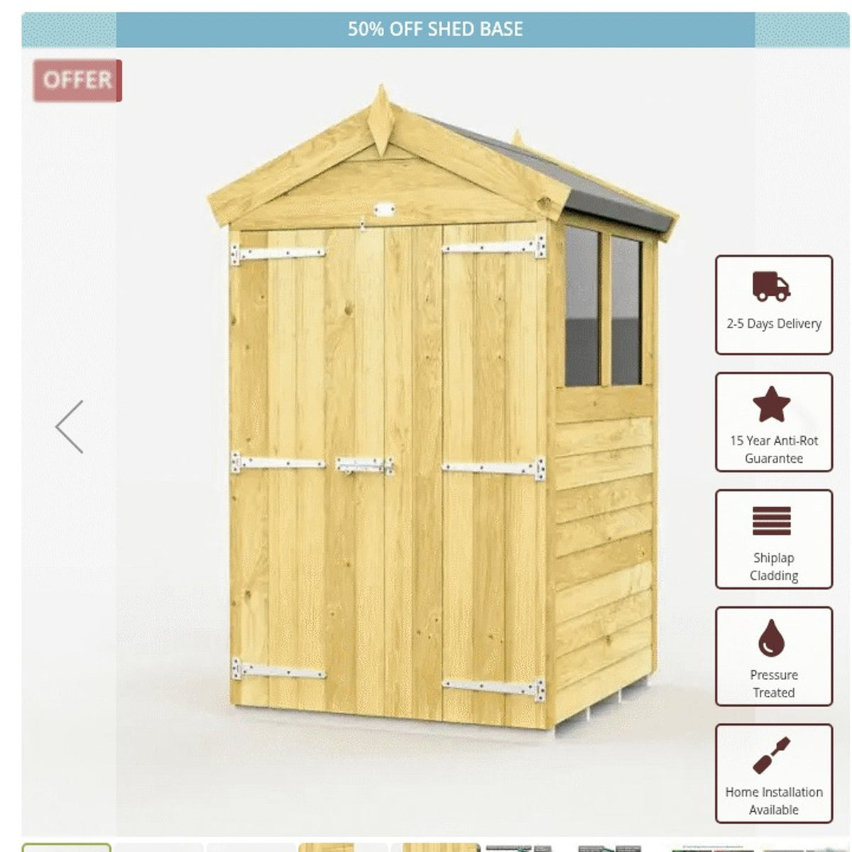 DIY Sheds – Apex Shed – Double Door – view 42