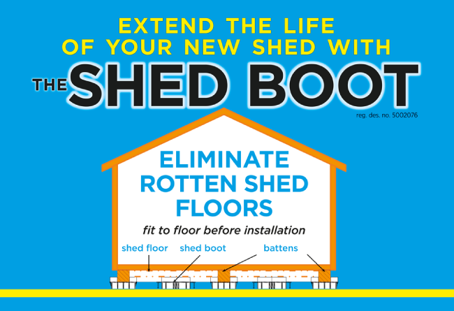 The Shed Boot - plastic shed base kit, pack of 10