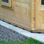 Shed Boots fitted under a shed base