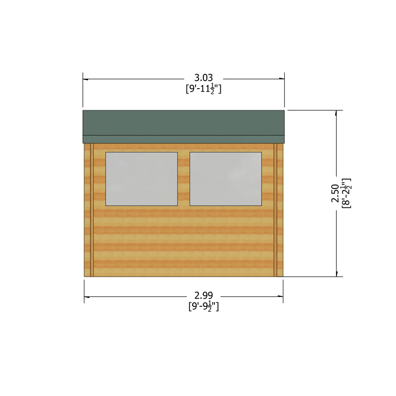 Shire Solway log cabin – render view 3