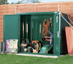 Asgard metal storage in a garden