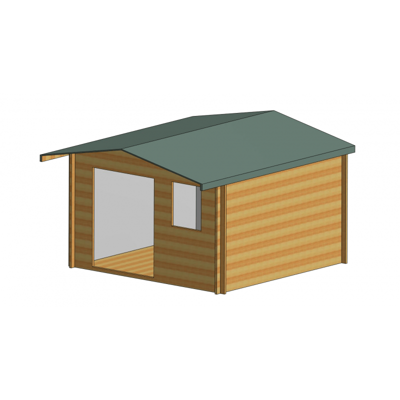 Shire Tunstall log cabin – render view 3