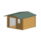 Shire Tunstall log cabin – render view 3