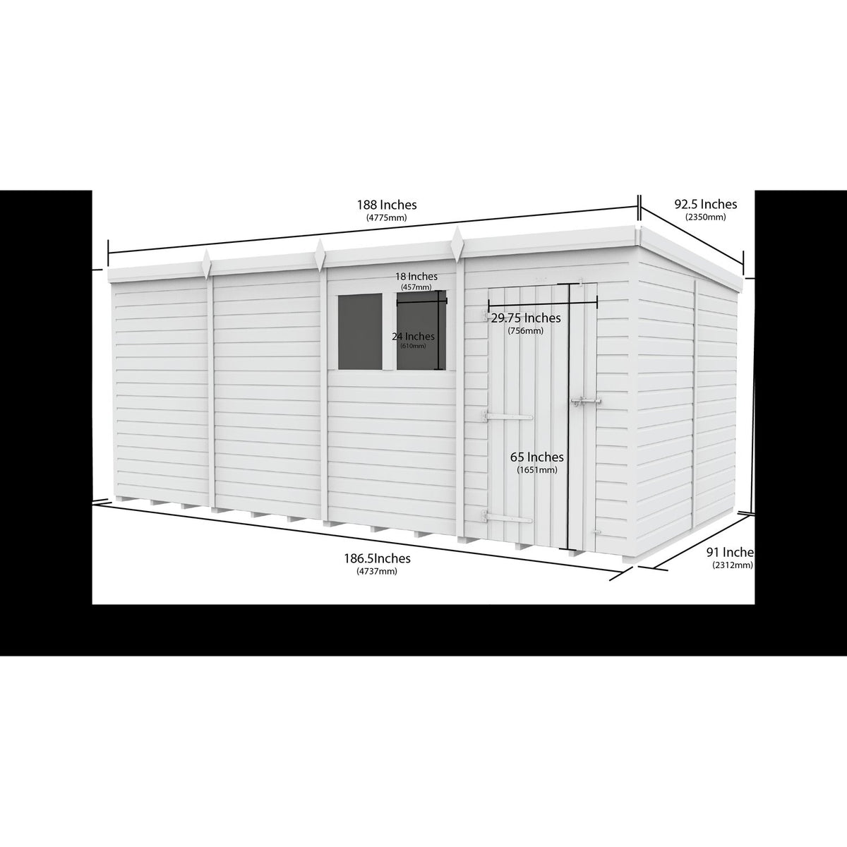 DIY Sheds – Composite Pent Security Shed – view 48