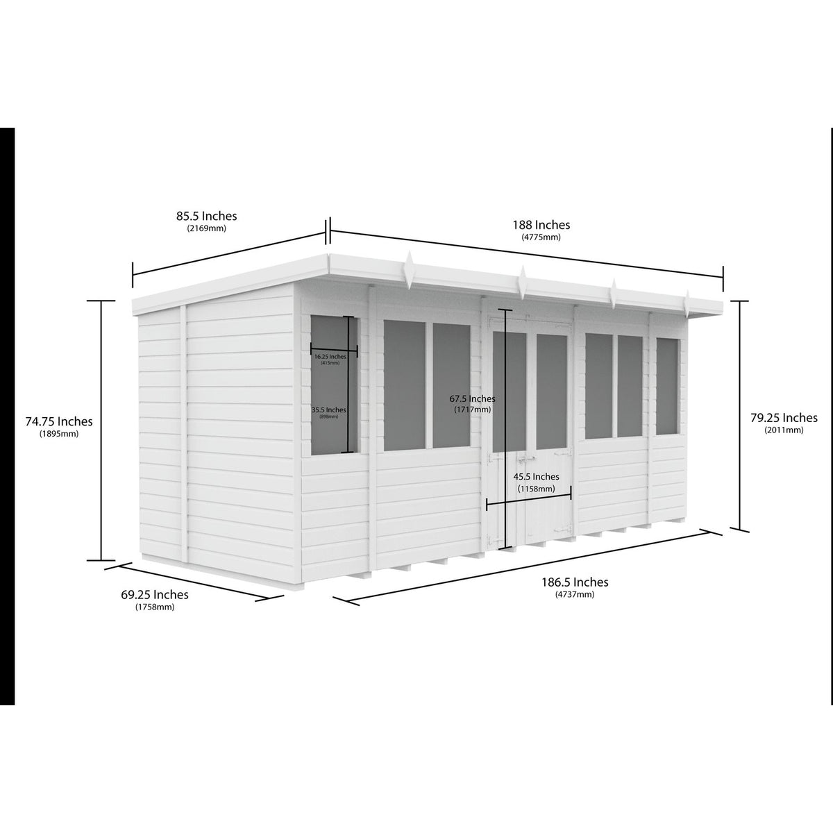 DIY Sheds – Composite Pent Summer House – view 18