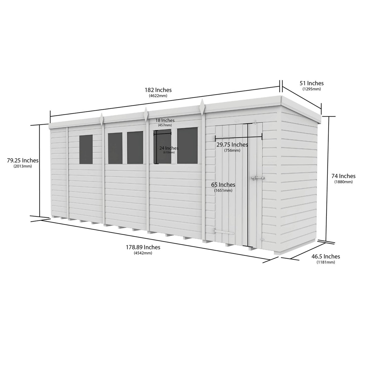 DIY Sheds – Composite Pent Security Shed – view 51