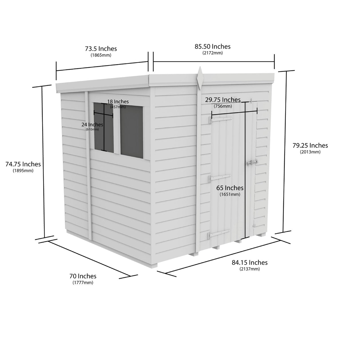 DIY Sheds – Composite Pent Security Shed – view 102