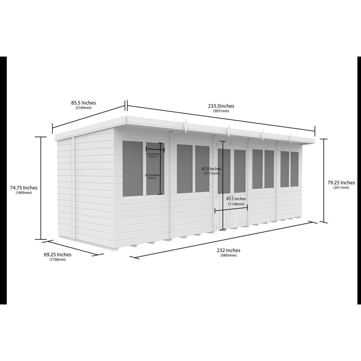 DIY Sheds – Composite Pent Summer House – view 28