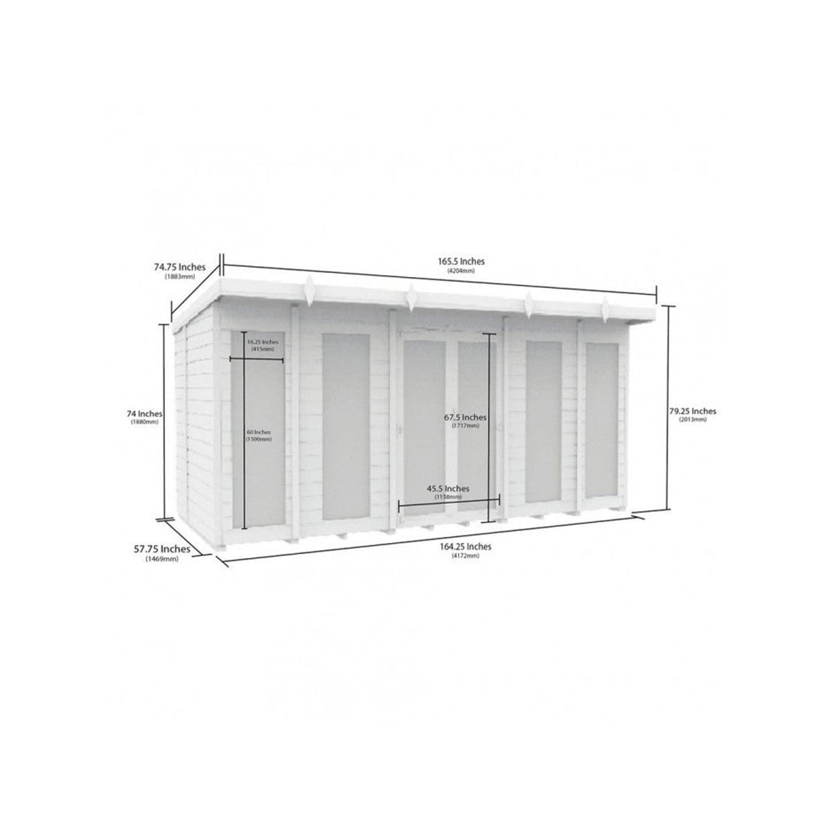 DIY Sheds – Composite Pent Full Height Summer House – view 31