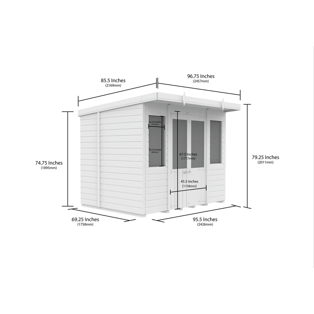 DIY Sheds – Composite Pent Summer House – view 33