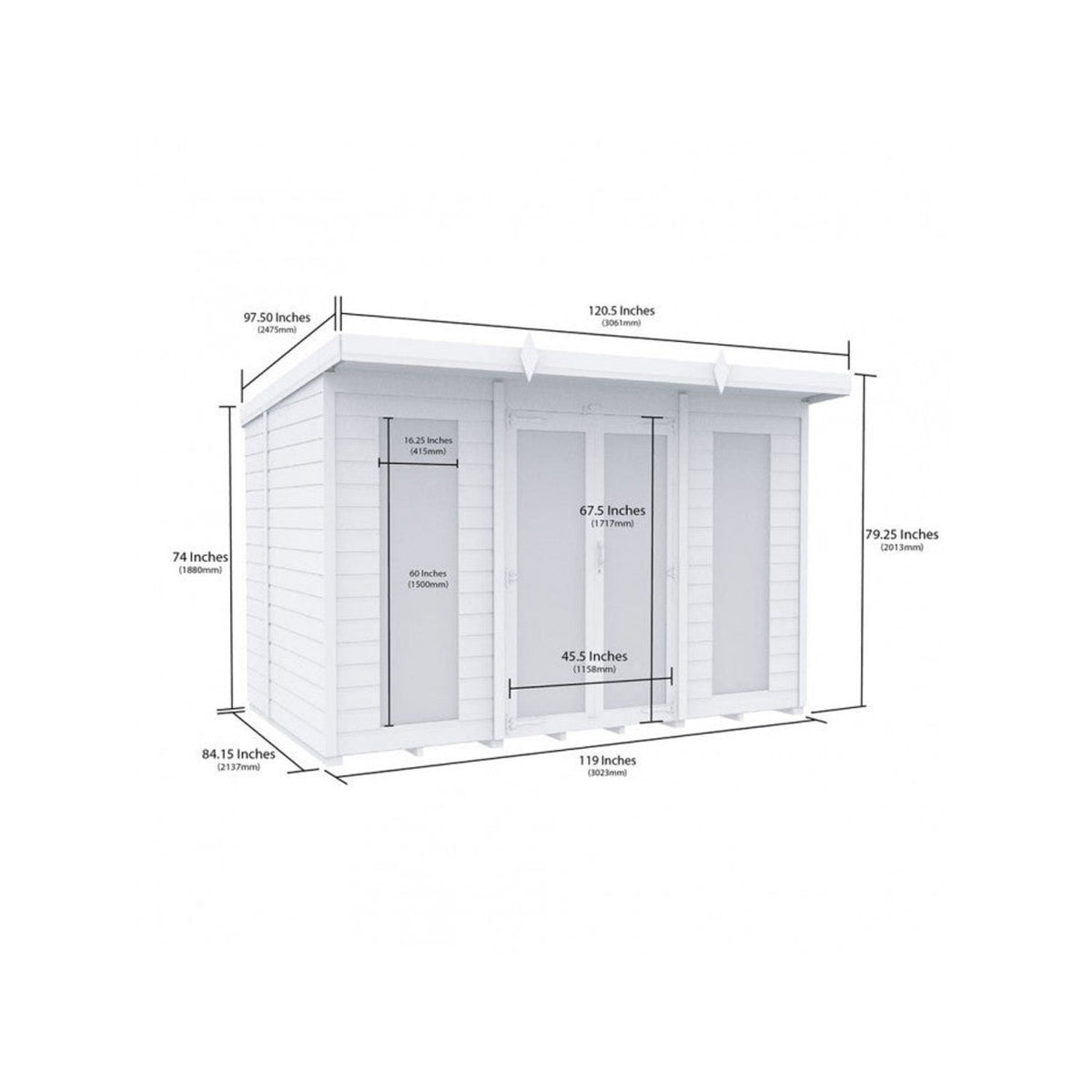 DIY Sheds – Composite Pent Full Height Summer House