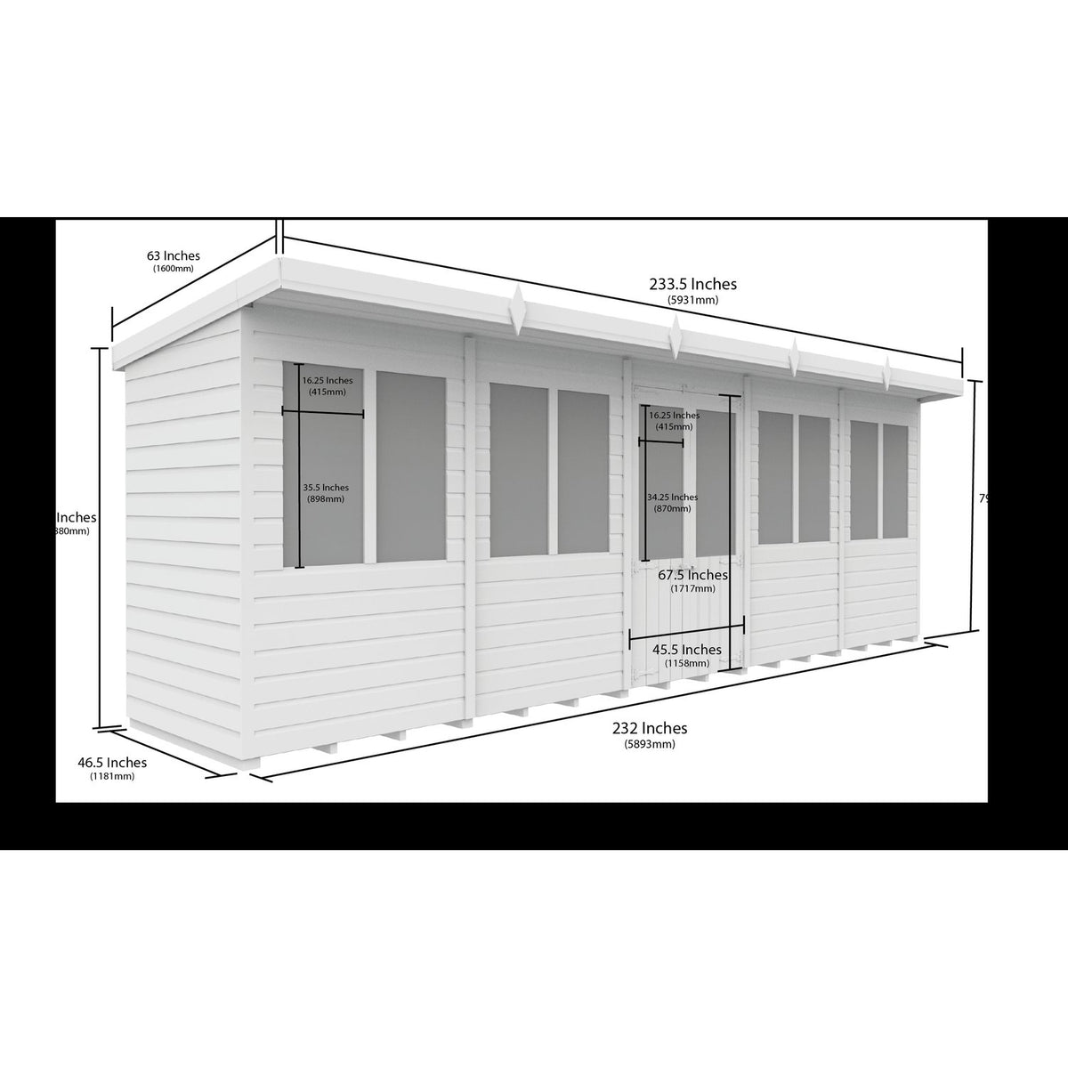 DIY Sheds – Composite Pent Summer House – view 26