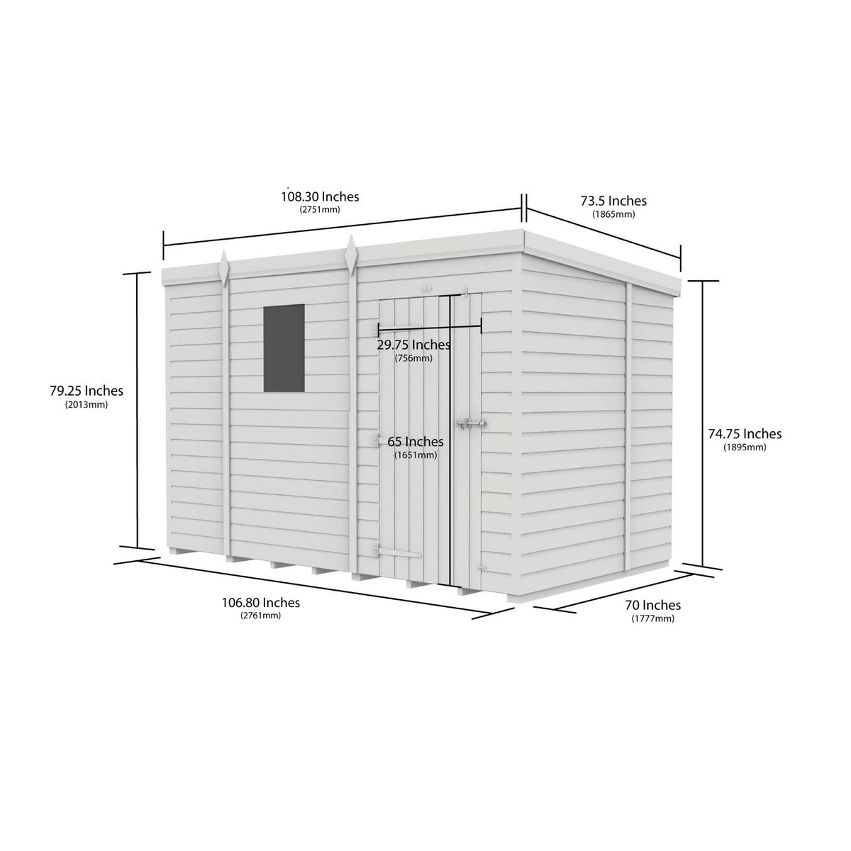 DIY Sheds – Composite Pent Security Shed – view 116
