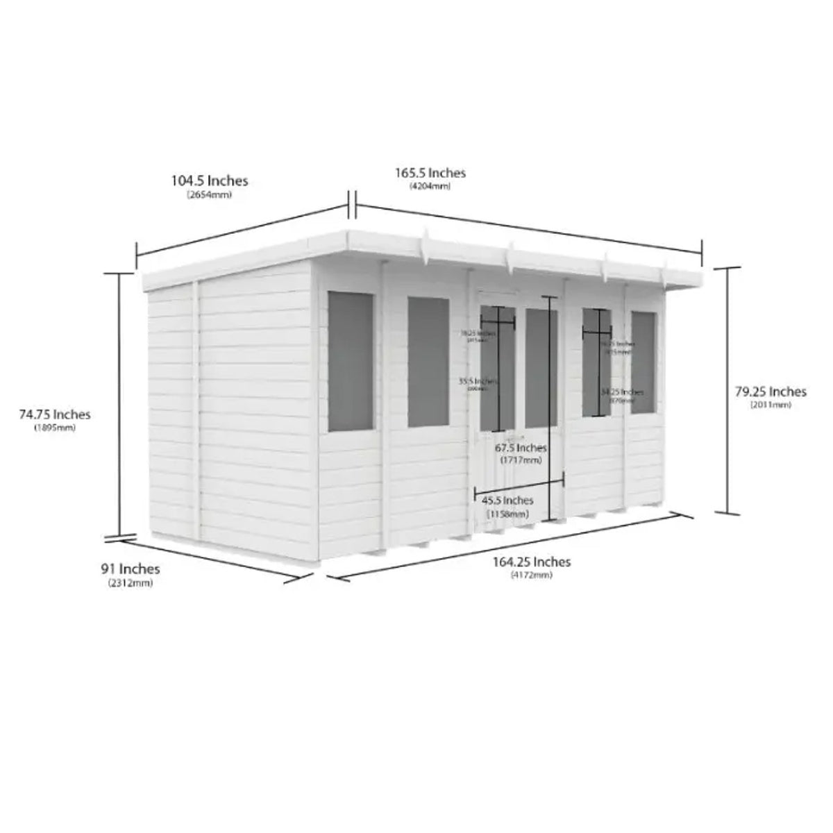 DIY Sheds – Composite Pent Summer House – view 15