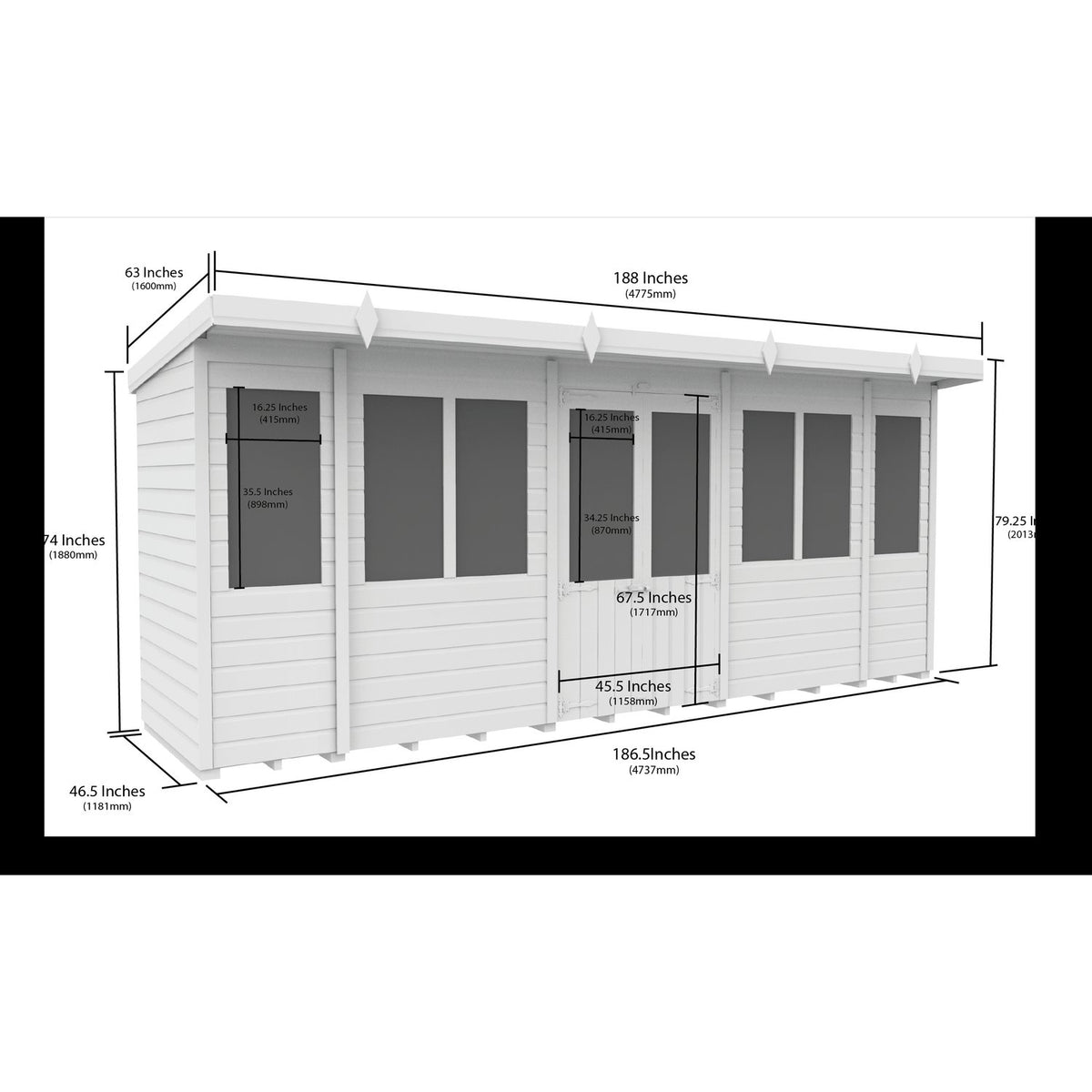 DIY Sheds – Composite Pent Summer House – view 16