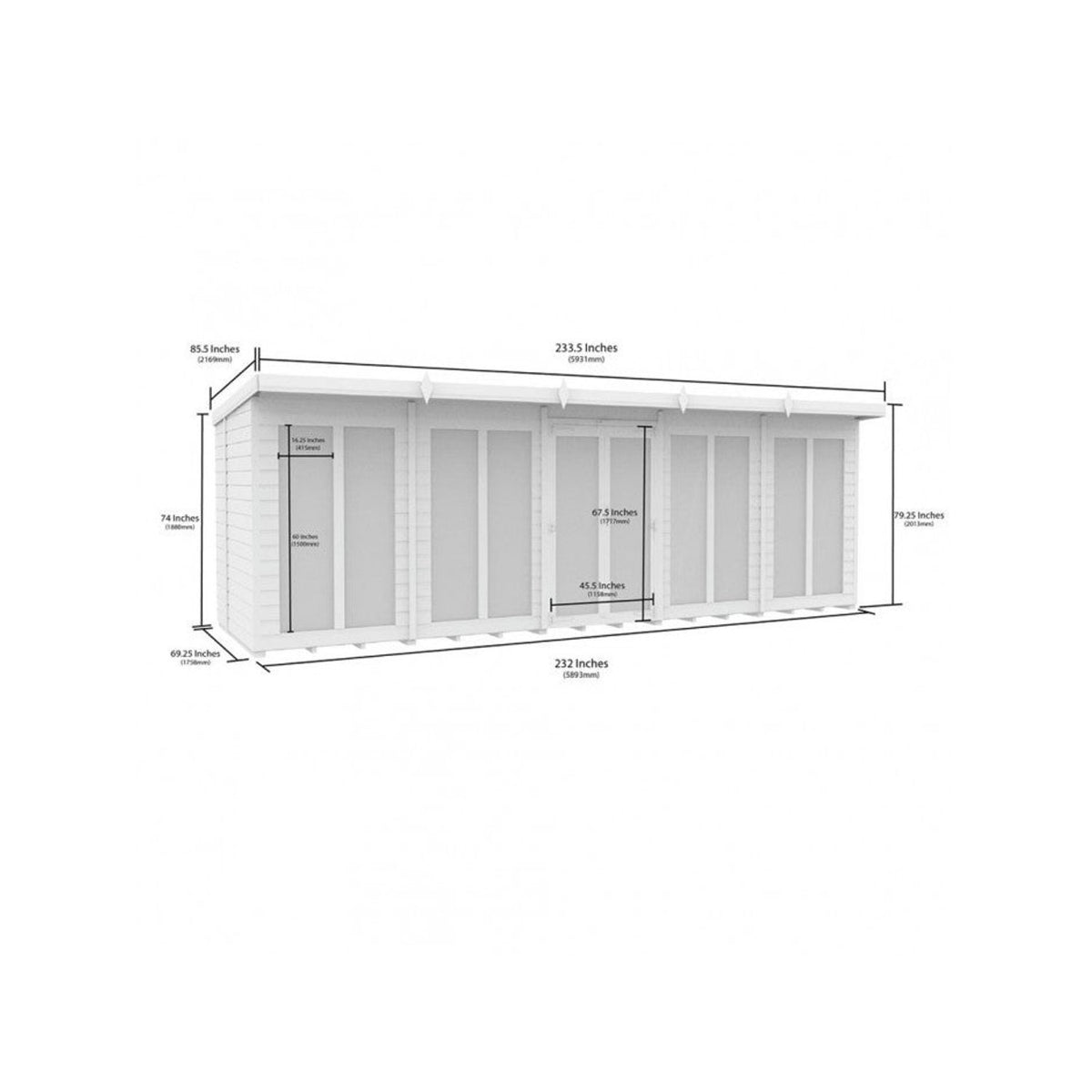 DIY Sheds – Composite Pent Full Height Summer House – view 74