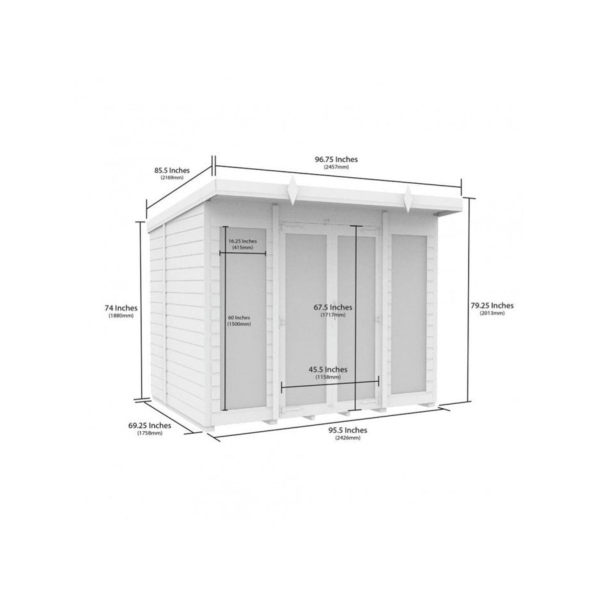 DIY Sheds – Composite Pent Full Height Summer House – view 109