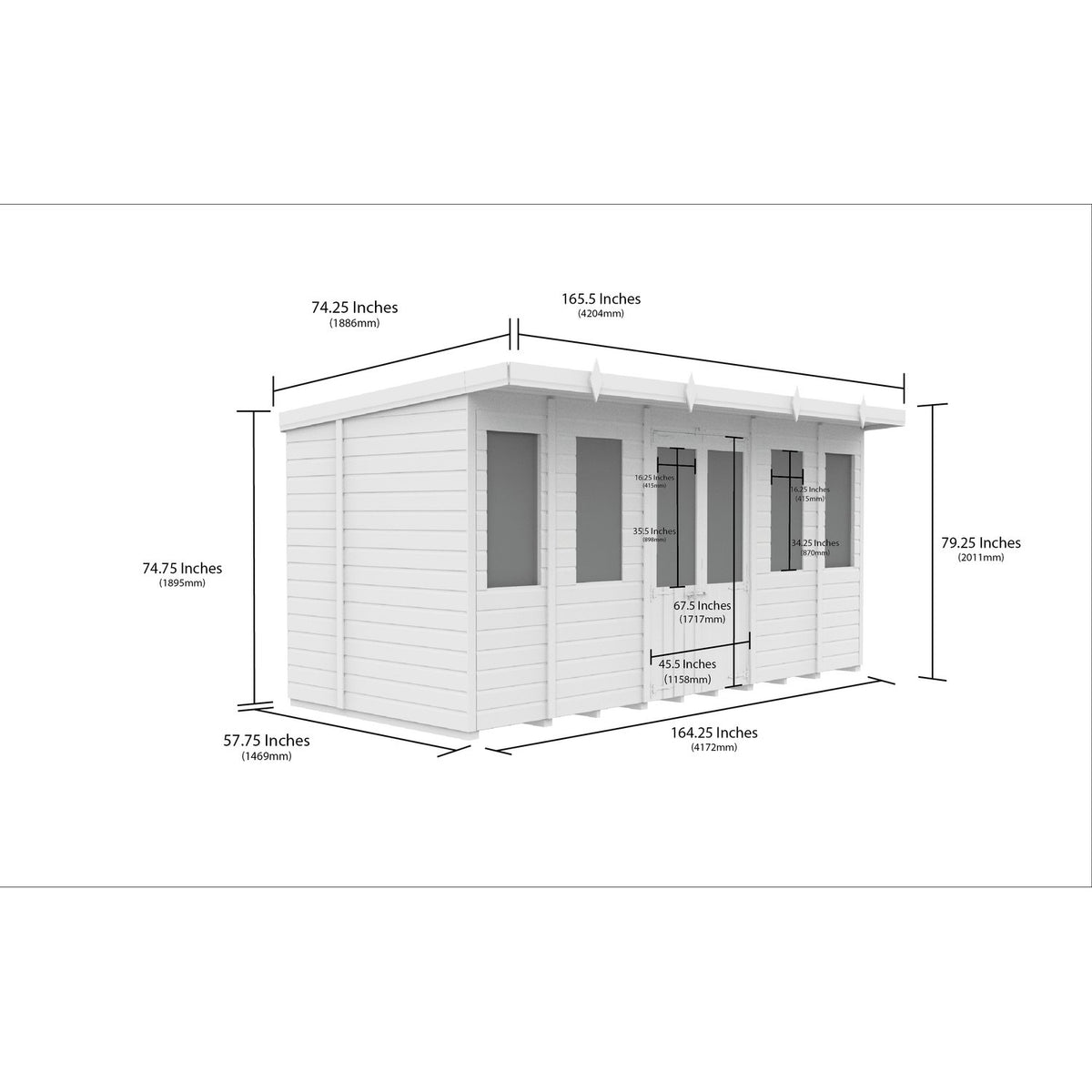 DIY Sheds – Composite Pent Summer House – view 12