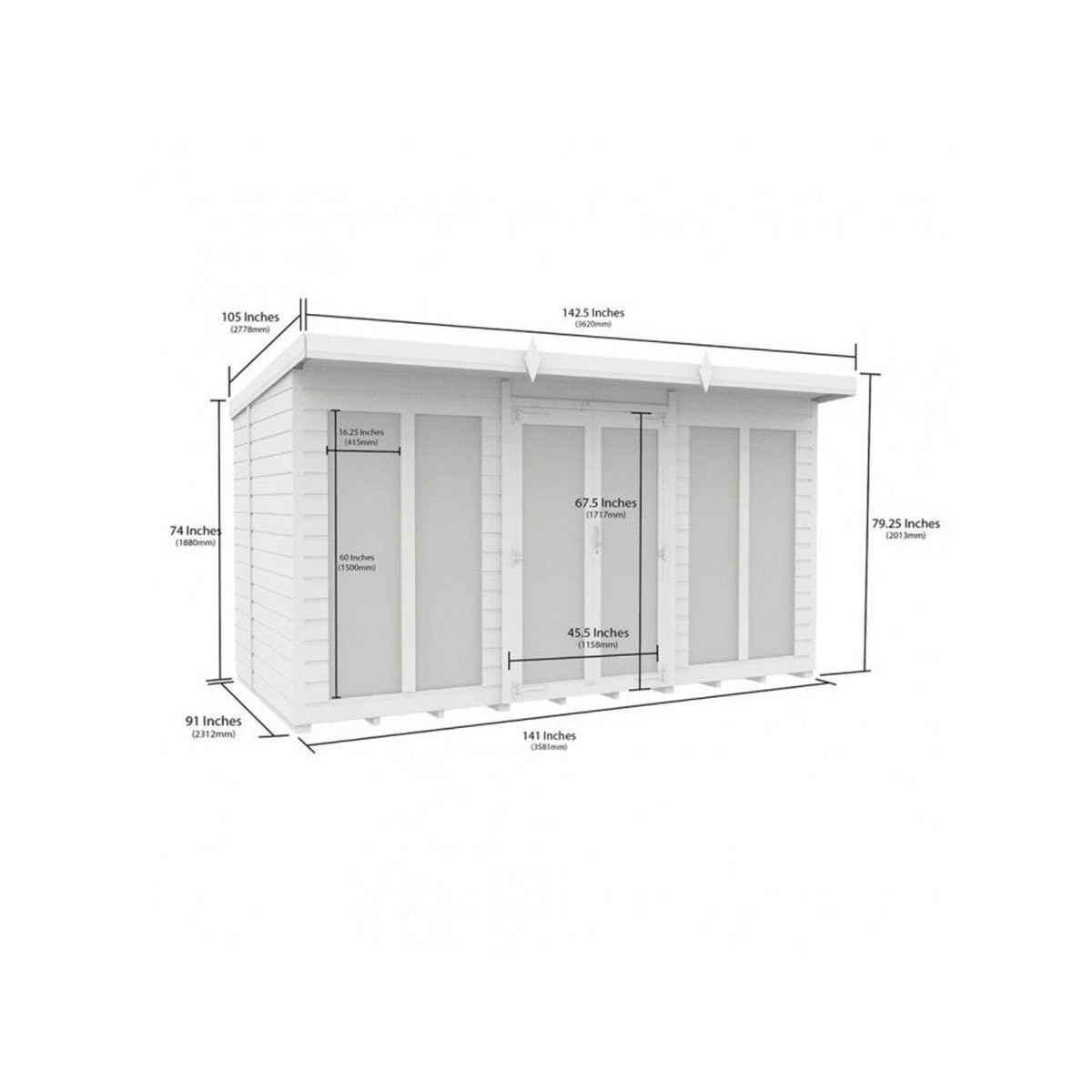 DIY Sheds – Composite Pent Full Height Summer House – view 20